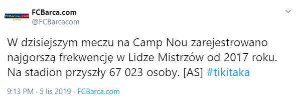 NAJGORSZA frekwencja w LM na Camp Nou o 2017 roku O.o